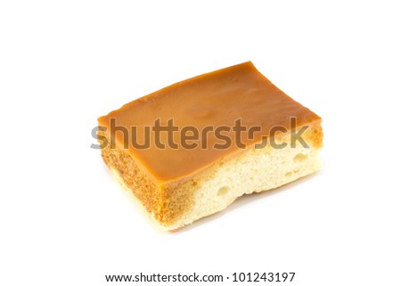 Custard chiffon cake,isolated on white