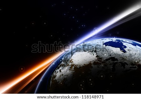 Planet Earth. The impact of radiation exposure. Elements of this image furnished by NASA.