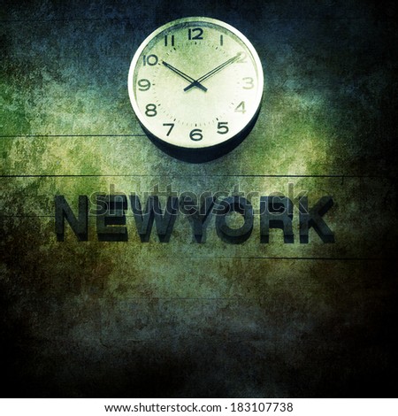 Clock showing the time in New York