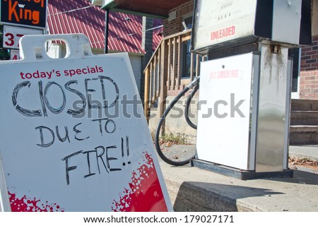 This gas station and store has been closed due to a recent fire.