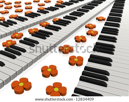 piano with flowers