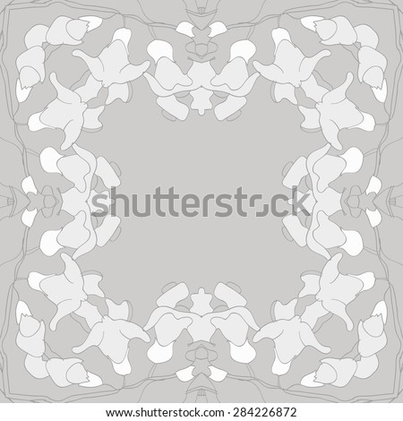 Circular  seamless pattern of  floral garland, flowers,stripes,spots, copy space. Hand drawn.