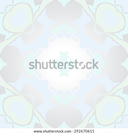 Circular seamless  pattern of floral motif, spots, wave, cross,hole, zigzags. Hand drawn.