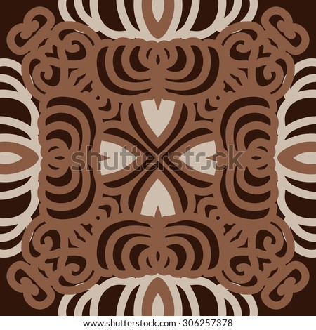 Circular   pattern of delicate striped motif, stripes, spirals, doodle. Hand drawn.