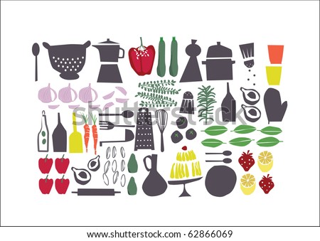 vector - graphic retro set about food, perfect for restaurant menu