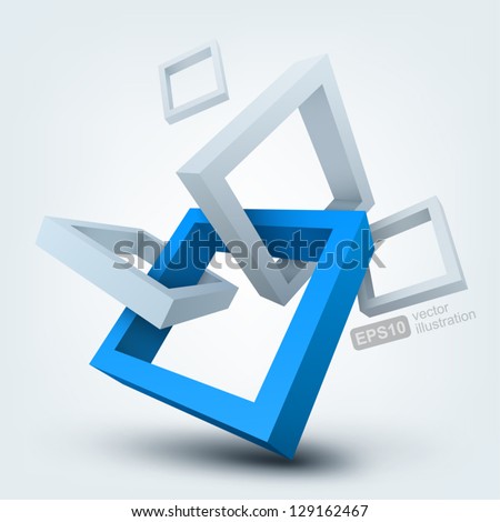 Vector illustration of 3D shapes logo design Vector illustration of 3D shapes logo design