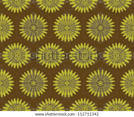 Pattern mustard Flower/ Ornamental round floral pattern. kaleidoscopic floral pattern. Fractal mosaic background./ High resolution abstract image