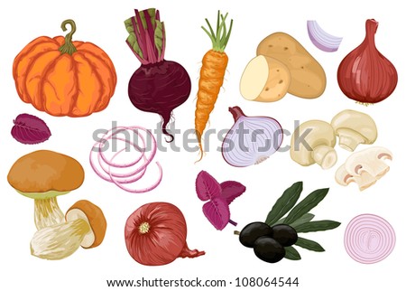 hand drawn vegetables