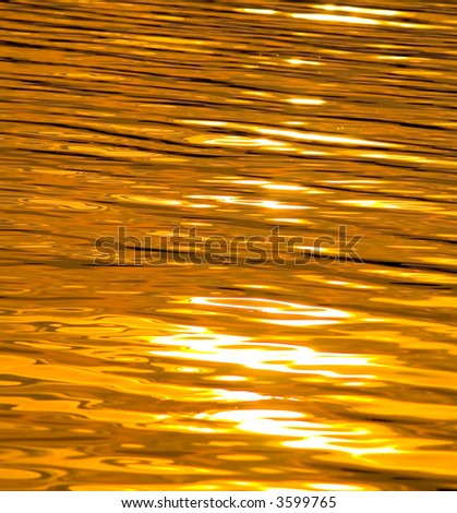 Sunset lake as liquid gold