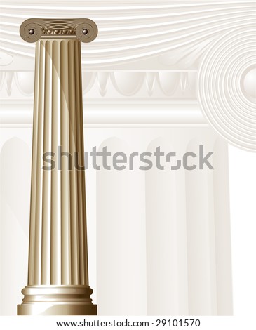 Ancient Columns. Vector.