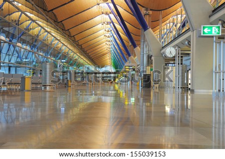 MADRID - FEBRUARY 18: Barajas terminal interior of Madrid airport on February 18, 2013 in Madrid, Spain.
