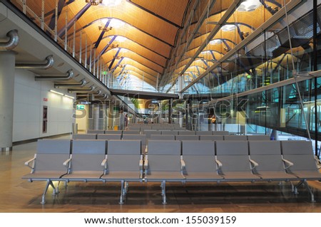 MADRID - FEBRUARY 18: Barajas terminal interior of Madrid airport on February 18, 2013 in Madrid, Spain.