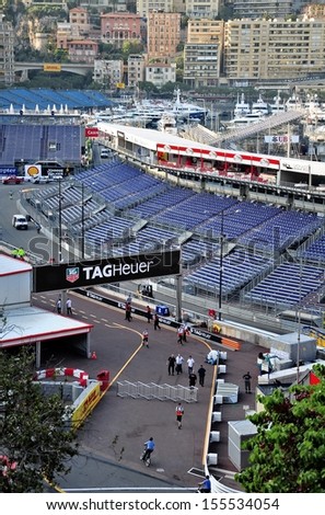 MONACO - MAY 24: Preparation for the qualifying races of Formula 1 Grand Prix de Monaco finishes on May 24, 2012, Monaco.