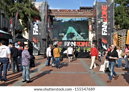 MONACO - MAY 24: Fan zone locates in the city center before qualifying races of Formula 1 Grand Prix de Monaco on May 24, 2012, Monaco.