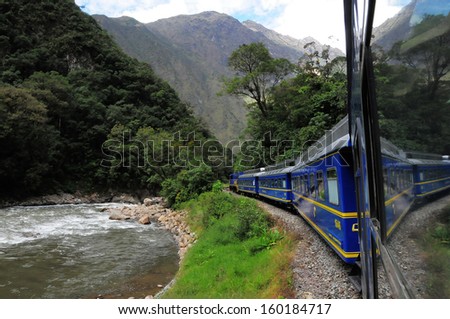 Ollantaytambo, Peru - May 14: Train From Ollantaytambo Goes To Machu Picchu Pueblo On May 14, 2013 In Ollantaytambo-Settlment, Peru.