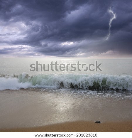 Stormy sky above the ocean.