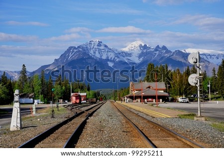 Banff railway station. Western Canada.