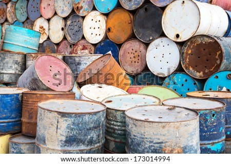 Old Empty Barrels Containing Hazardous Chemicals