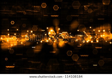 abstract orange tech with black background