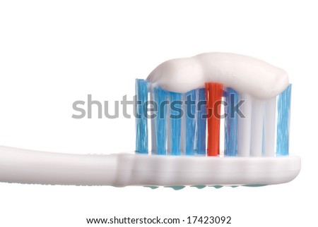 toothbrush and toothpaste. stock photo : Tooth brush with