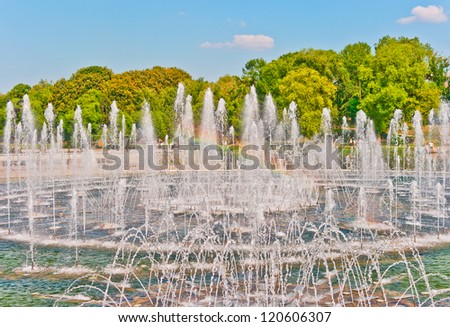 Big fountain in Tsaritsino park, Moscow, Russia, East Europe