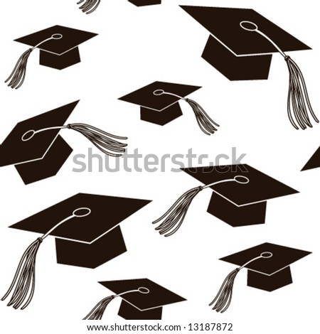Seamless Vector From Graduation Caps - 13187872 : Shutterstock