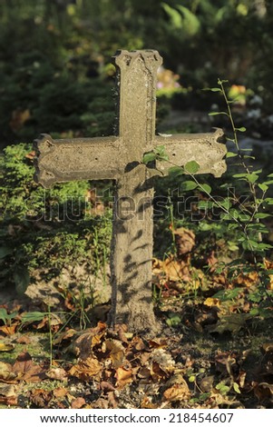 Old cross in cemetery