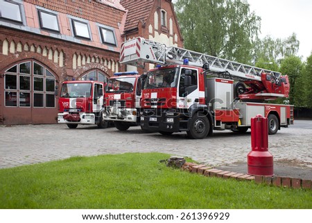 RIGA, LATVIA - MARCH 10, 2015: Fire Engines of the Riga Fire Department, Latvia