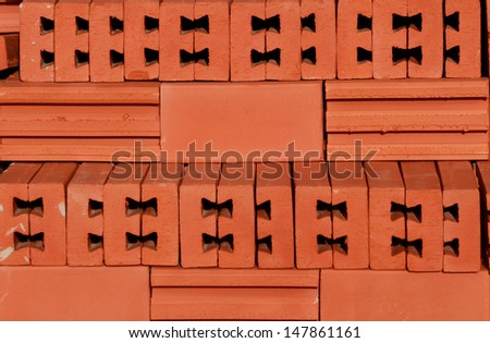 Group of bricks square for building and construction materials