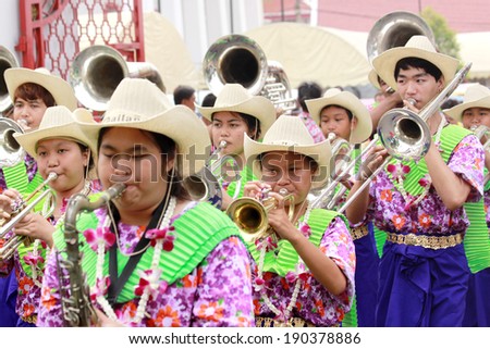 SAMUTPRAKRAN-April 13:The parade festival (Thai people call \