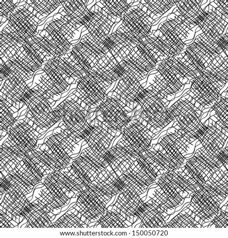 Lines seamless pattern. Seamless abstract hand-drawn pattern, waves background. Seamless pattern can be used for wallpaper, pattern fills, web page