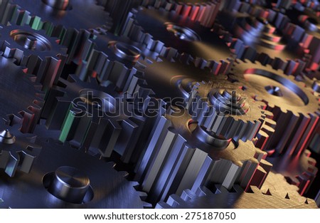 Metallic Gears Abstract Background