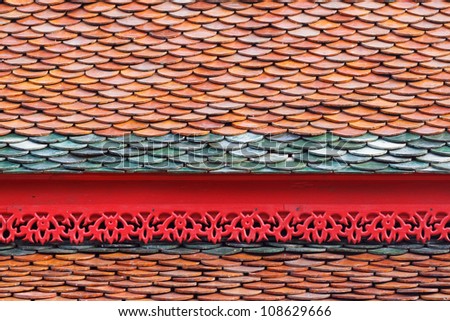 Orange thai style roof top, Chiang Mai, Thailand