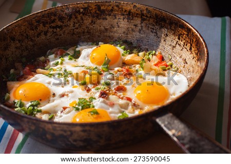 Fried eggs for breakfast
