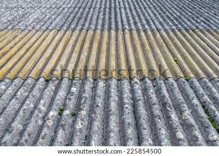Image of patterned corrugated layers showing leading lines into the distance