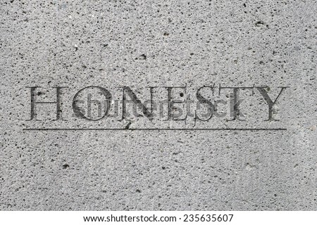 The word honesty set in stone