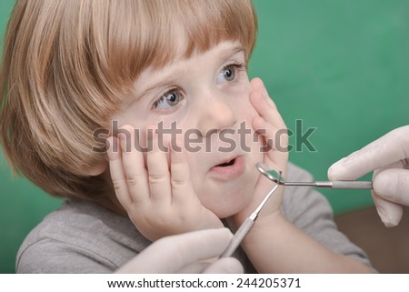 Small child at the dentist office