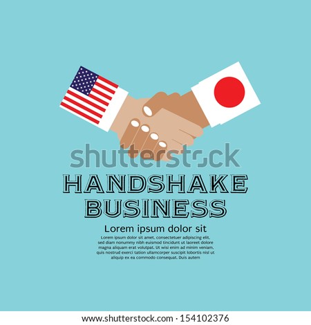 Business Handshake Vector Illustration. United States of America and Japan.EPS10