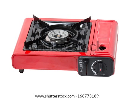 Portable Gas Stove Isolated on White.