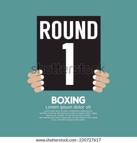 Hand Show Boxing Ring Board Vector Illustration