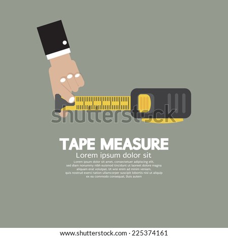 Tape Measure With Man's Hand Vector Illustration Tape Measure With Man's Hand Vector Illustration