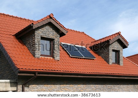Beautiful new home with solar panels on the roof - environmental friendly!
