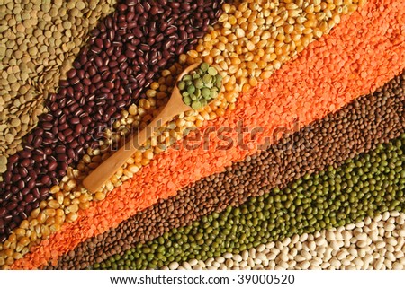 Cuisine choice. Cooking ingredients. Beans and lentils.