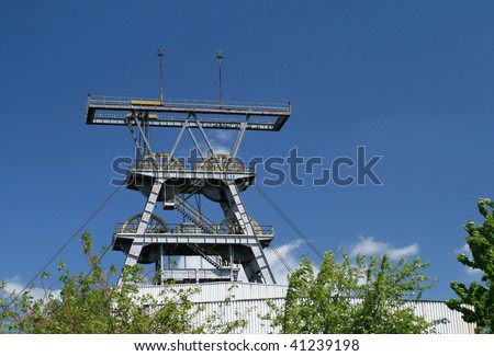 Coal mine - shaft tower. Famous industrial region of Poland - Silesia.