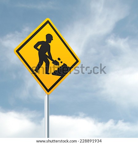 Men At Work - Road Warning Sign