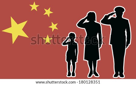 China soldier family salute