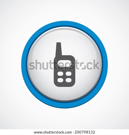 blue bordered circle radio icon - stock vector