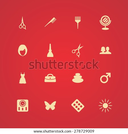 beauty salon icons universal set for web and mobile