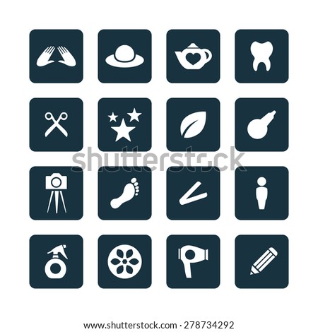 beauty salon icons universal set for web and mobile