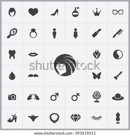 Simple beauty icons set. Universal beauty icons to use for web and mobile UI, set of basic beauty elements